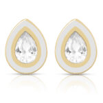 Pearl Frost Drop Pendant Set In Gold Finish - Image 2