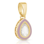 Blush Bloom Drop Pendant Set in Gold Finish - Image 4