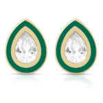 Bottle Green Dewdrop Crystal Pendant Set - Image 3