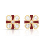 Ruby Bloom Floral Pendant Set in Gold Finish - Image 3