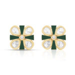 Emerald Bloom Floral Pendant Set in Gold Finish - Image 3