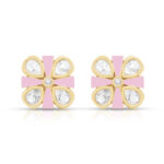 Blush Bloom Teardrop Pendant Set in Gold Finish - Image 3