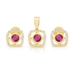 Rose Radiance Pendant Set in Gold Finish - Image 2
