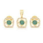 Ocean Bloom Pendant Set in Gold Finish - Image 2