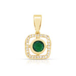 Emerald Muse Pendant Set in Gold Finish - Image 3