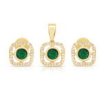 Emerald Muse Pendant Set in Gold Finish - Image 2