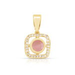 Blush Bloom Pendant Set in Gold Finish - Image 3