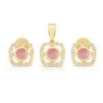 Blush Bloom Pendant Set in Gold Finish - Image 2