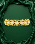 Pearl & Bottle Green Beaded Moti Kada