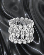 Statement 92.5 Sterling Silver Ring with Clear CZ Stones