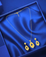 Regal Blossom Gold-Plated Necklace & Earring Set