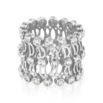 Statement 92.5 Sterling Silver Ring with Clear CZ Stones - Image 2
