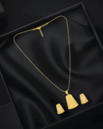 Radiant Gold-Plated Chain Pendant & Earring Set