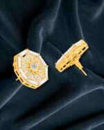 Octagon Stud Earrings and White Center