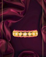 Pearl & Dark Ruby Pink Beaded Moti Kada