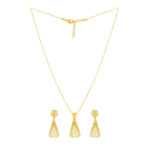 Golden Filigree Cone Chain Pendant & Earring Set - Image 2