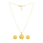 Elegant Gold-Toned Paisley Pendant Set with Earrings - Image 2