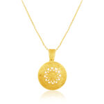Elegant Gold-Toned Paisley Pendant Set with Earrings - Image 3