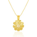 Antique Gold Pendant Set with Stud Earrings - Image 3