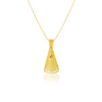 Cone Drop Antique Gold Pendant Set with Circular Tops - Image 3