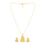 Radiant Gold-Plated Chain Pendant & Earring Set - Image 2