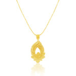 Regal Blossom Gold-Plated Necklace & Earring Set - Image 3