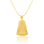Radiant Gold-Plated Chain Pendant & Earring Set - Image 3