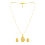 Elegant Tear Drop Antique Gold Pendant Set - Image 2