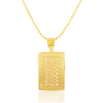 Sublime Rectangular Gold-Plated Chain Pendant Set - Image 3