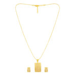 Sublime Rectangular Gold-Plated Chain Pendant Set - Image 2