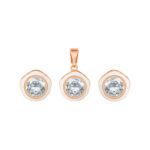 Minimalist Gold-Accented Crystal Pendant Set