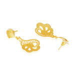 Elegant Gold-Toned Paisley Pendant Set with Earrings - Image 3