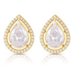 White Dewdrop Chain Pendant & Earring Set - Image 4