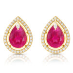 Rich Ruby Pink Chain Pendant & Earring Set - Image 4