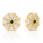 Octagon Stud Earrings and Bottle Green Center - Image 3