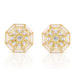 Octagon Stud Earrings and White Center - Image 2