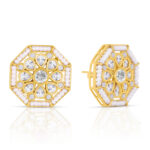 Octagon Stud Earrings and White Center - Image 3