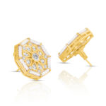 Octagon Stud Earrings and White Center - Image 4