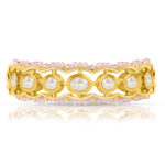 Pearl & Light Pink Beaded Moti Kada - Image 3