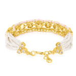 Pearl & Light Pink Beaded Moti Kada - Image 2