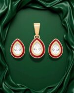 Classic Red Dewdrop Crystal Pendant Set