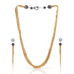 Brass Snake Chain Necklace Set with Earrings