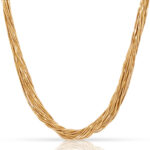 Brass Snake Chain Necklace Set with Earrings - Image 5