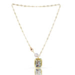 Crystal Chain with Iridescent Shell Pendant