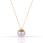 Gold Crystal Chain with Abalone Shell Pendant - Image 2