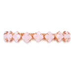 Rose Gold Mesh Bracelet with Clover Stones - Image 2