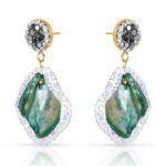 Raw Druzy & Pearl Beaded Necklace with Earrings - Image 3