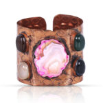 Afghani Copper Kada with Pink Agate Centre - Image 2