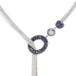 Rhodium-Plated Necklace Set with Crystal Studs - Image 5