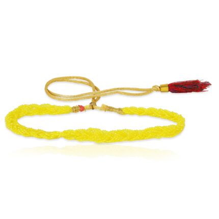 Yellow Hydro Bead Braided Necklace